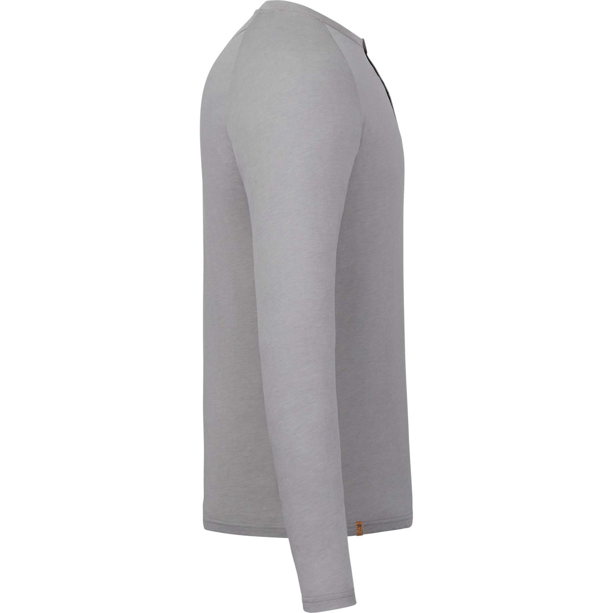 tentree TreeBlend Henley with Long Sleeves for Men Transfer - ten Hi Rise Grey Heather - Right Side