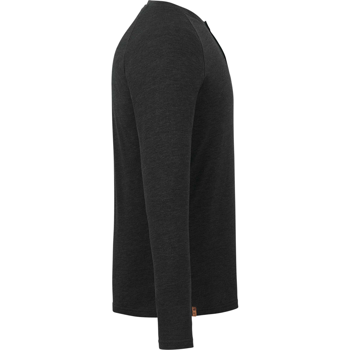 tentree TreeBlend Henley with Long Sleeves for Men Transfer - ten Meteorite Black Heather - Right Side