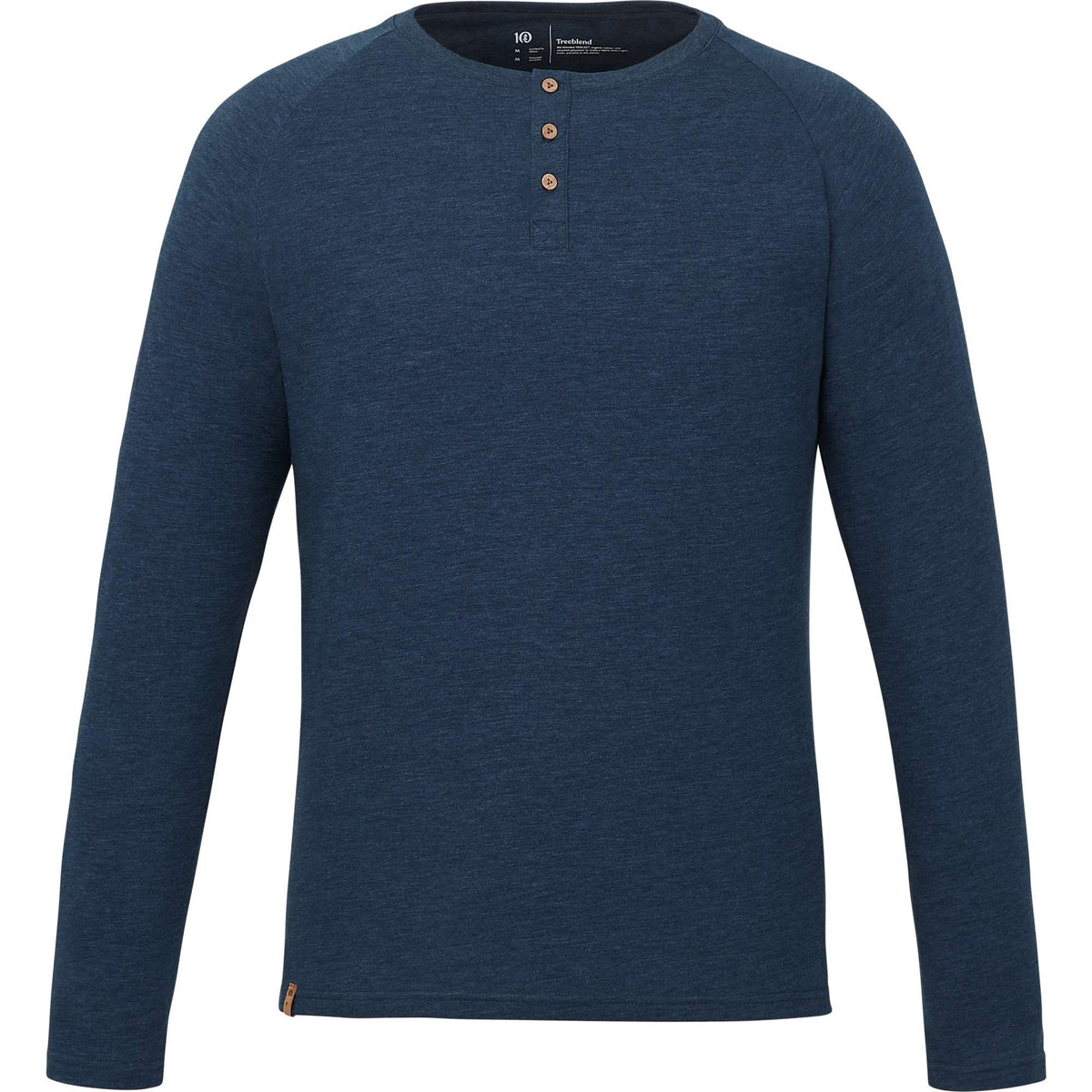 tentree TreeBlend Henley with Long Sleeves for Men Transfer - ten Moonlit Ocean Heather - Front