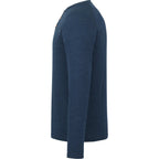 tentree TreeBlend Henley with Long Sleeves for Men Transfer - ten Moonlit Ocean Heather - Left Side