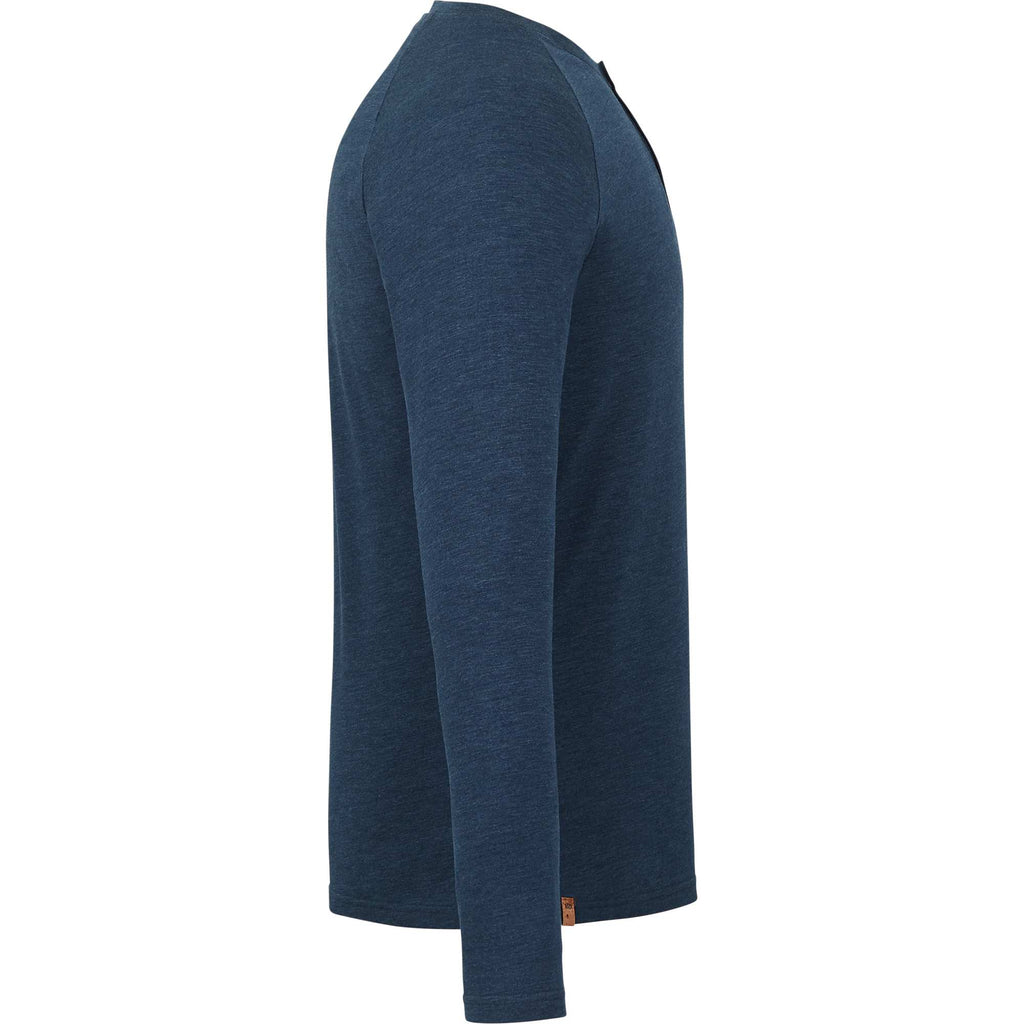 tentree TreeBlend Henley with Long Sleeves for Men Transfer - ten Moonlit Ocean Heather - Right Side