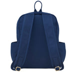 Terra Thread Earth Backpack in Fairtrade Organic Cotton, 15 Inch Embroidery - Navy - Back