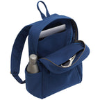 Terra Thread Earth Backpack in Fairtrade Organic Cotton, 15 Inch Embroidery - Navy - Right Angle 2