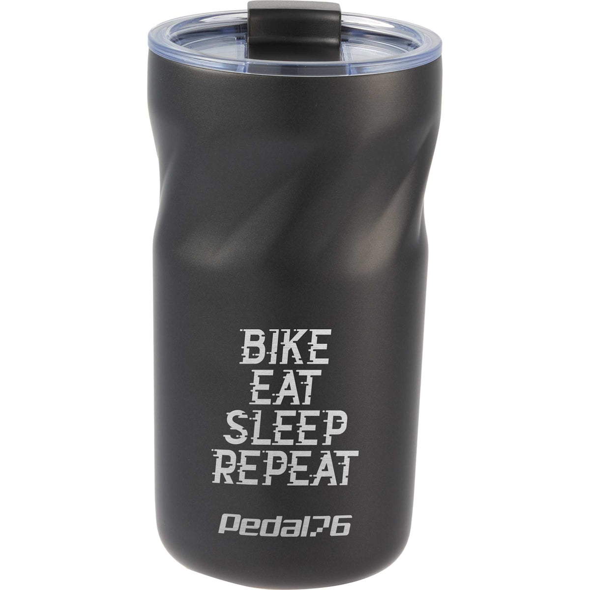 Thalia Geometric Grip Vacuum Tumbler, 16 oz Laser Engraving - Black - Front