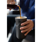 Thalia Geometric Grip Vacuum Tumbler, 16 oz Laser Engraving - Black - Lifestyle