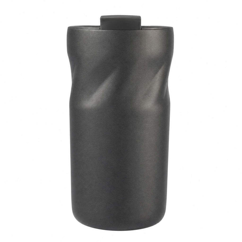 Thalia Geometric Grip Vacuum Tumbler, 16 oz Laser Engraving - Charcoal - Straight