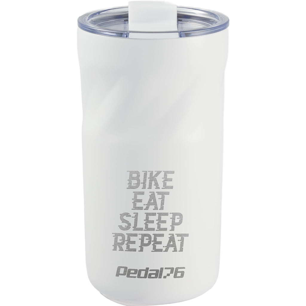 Thalia Geometric Grip Vacuum Tumbler, 16 oz Laser Engraving - White - Front