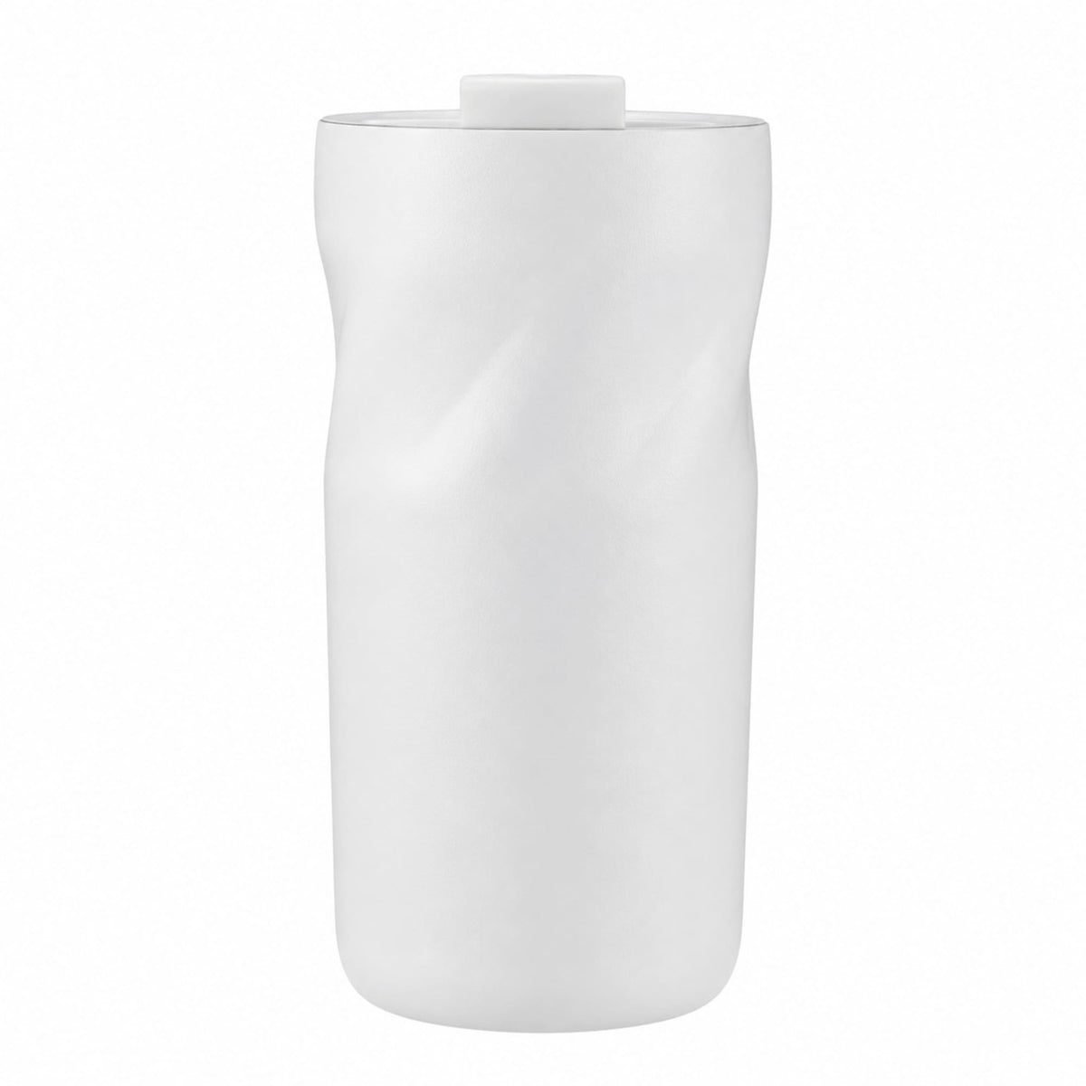 Thalia Geometric Grip Vacuum Tumbler, 16 oz Laser Engraving - White - Straight