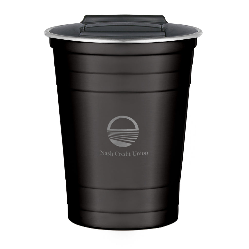 The Stainless Steel Cup, 16 oz - Black - Laser Engraving