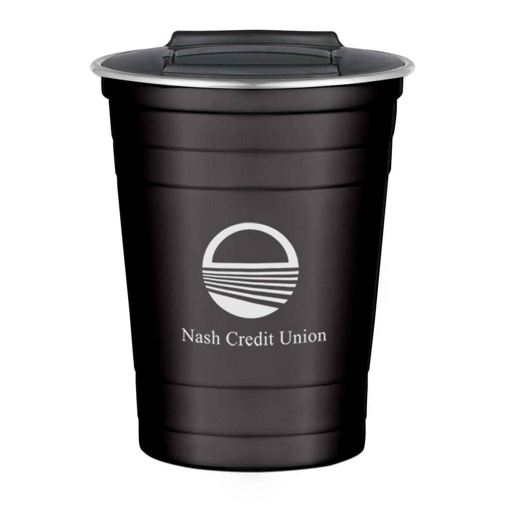 The Stainless Steel Cup, 16 oz - Black - Silk Screen