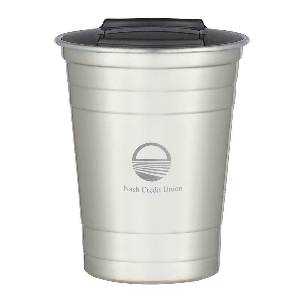 The Stainless Steel Cup, 16 oz - Silver - Laser Engraving