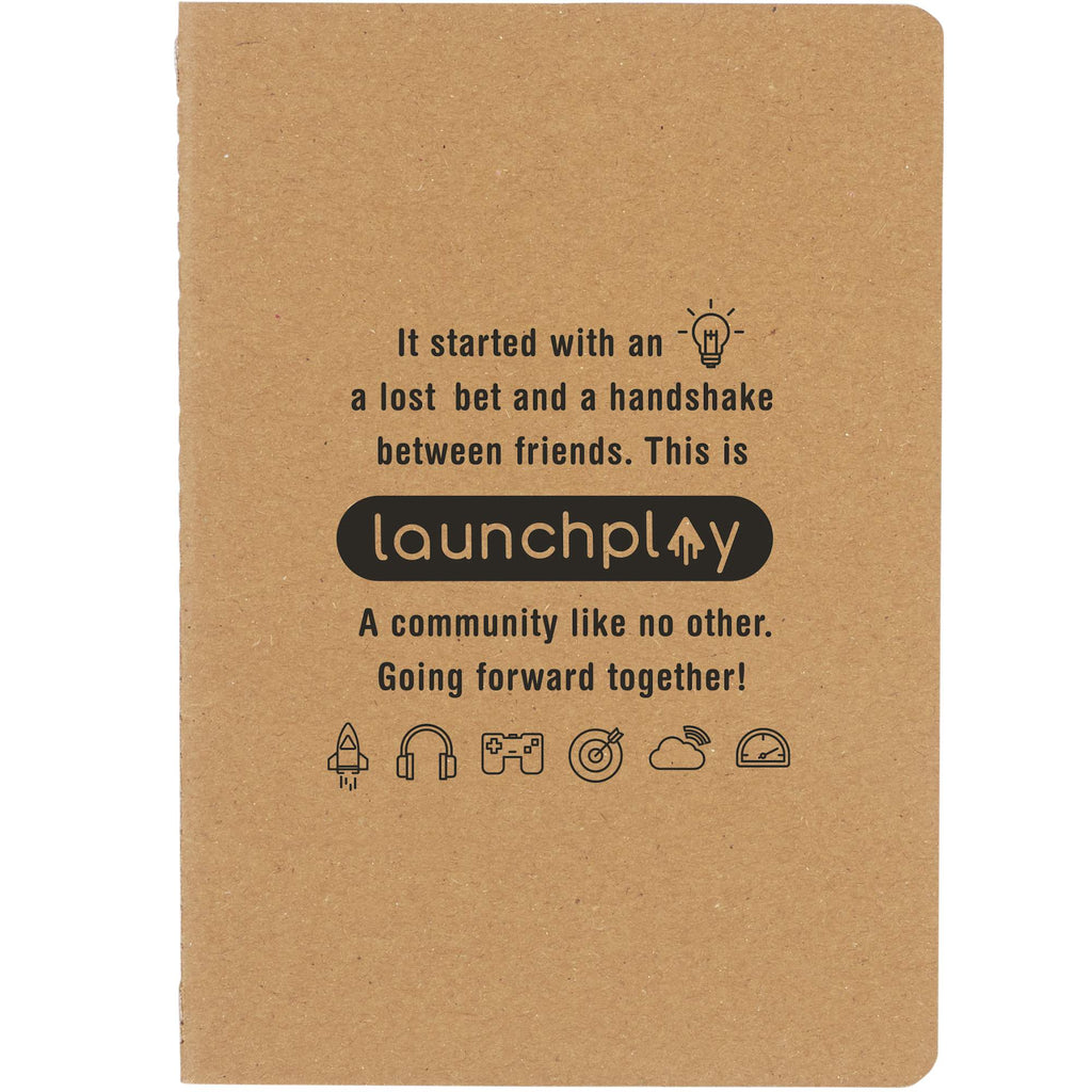 Thin Ruled Notebook with Paper Cover, 5 x 7 Inches - Natural - Front