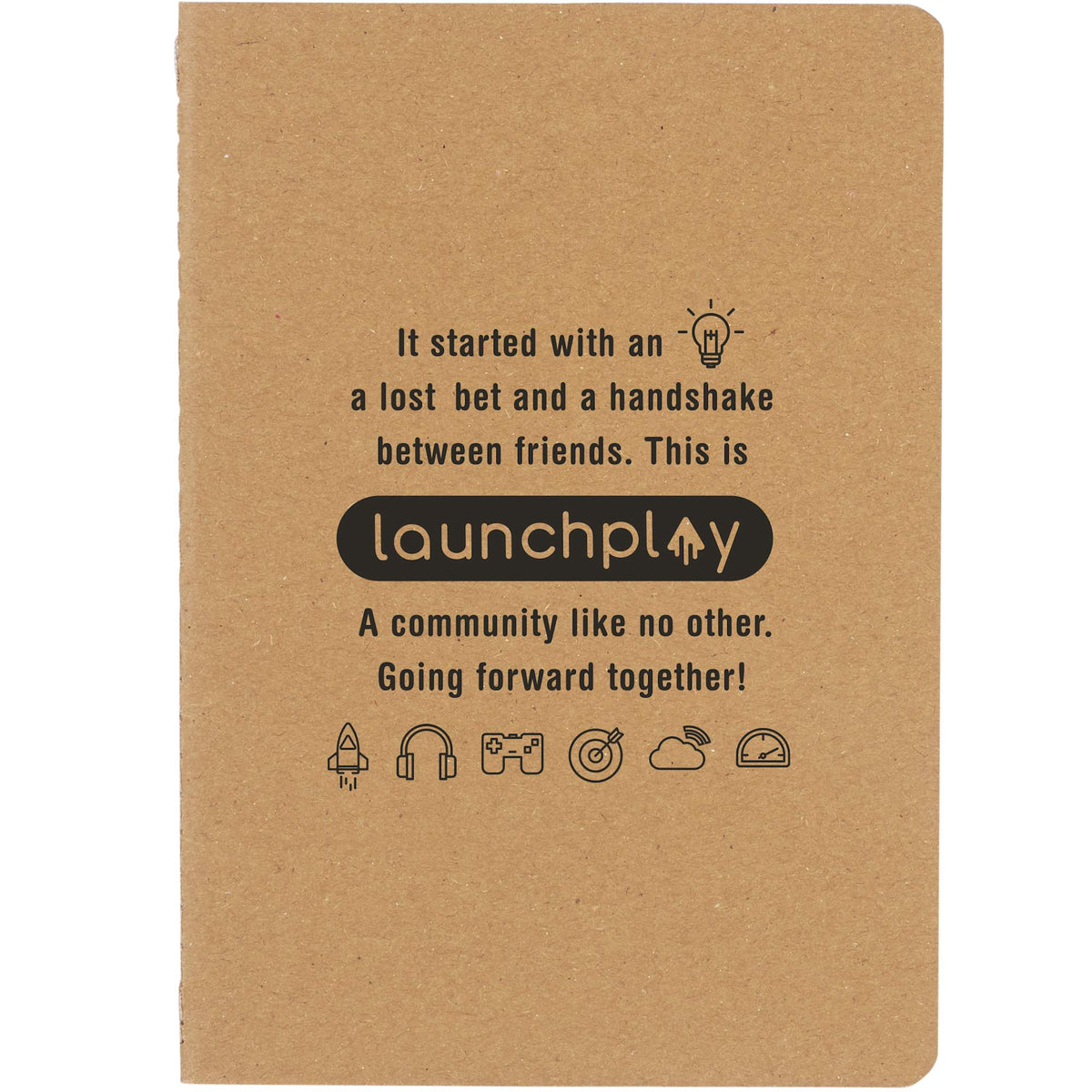 Thin Ruled Notebook with Paper Cover, 5 x 7 Inches - Natural - Front