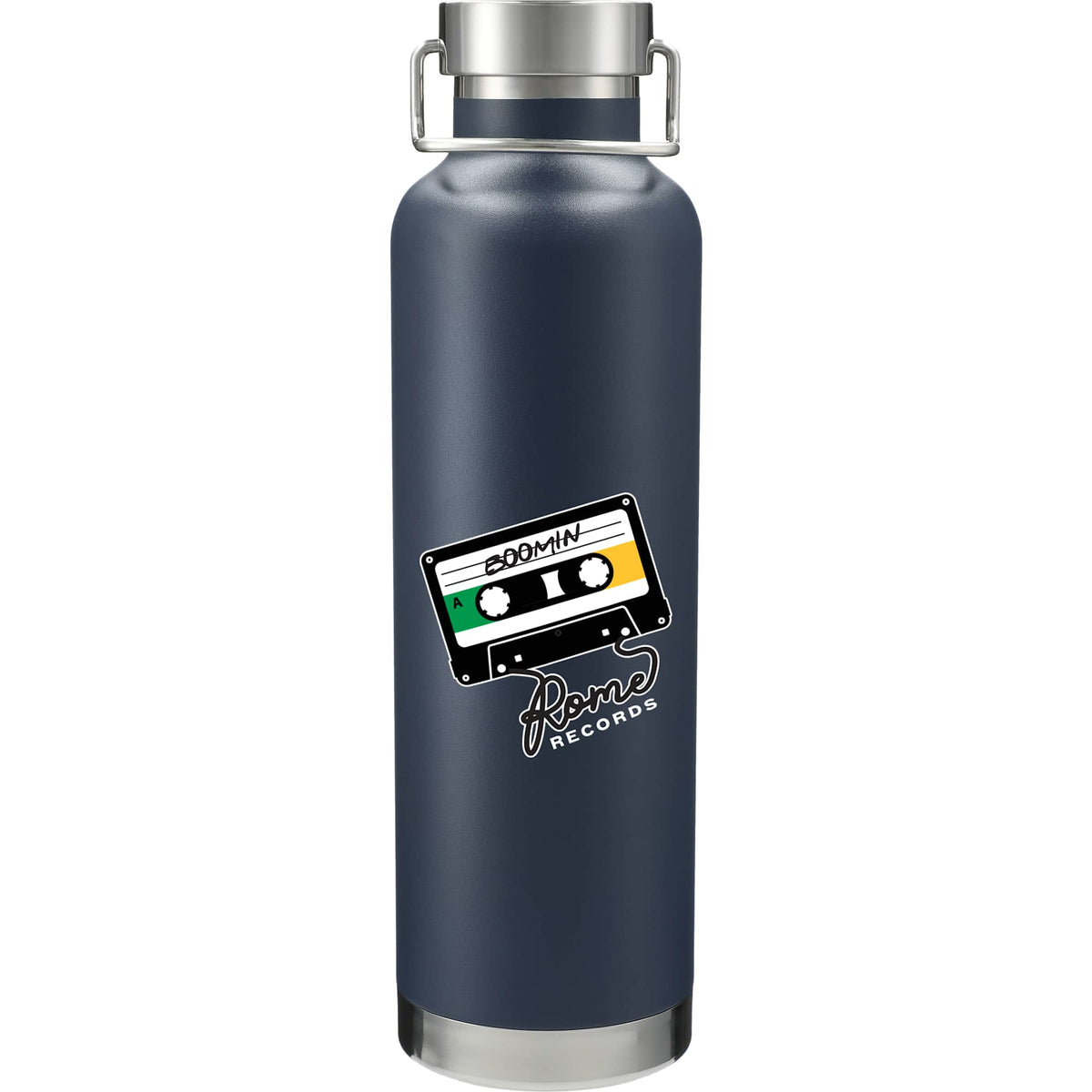 Thor Copper Insulated Bottle, 32 oz Laser Engraving - Navy - Front