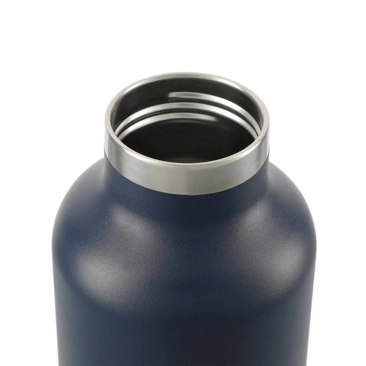 Thor Copper Insulated Bottle, 32 oz Laser Engraving - Navy - Top Open