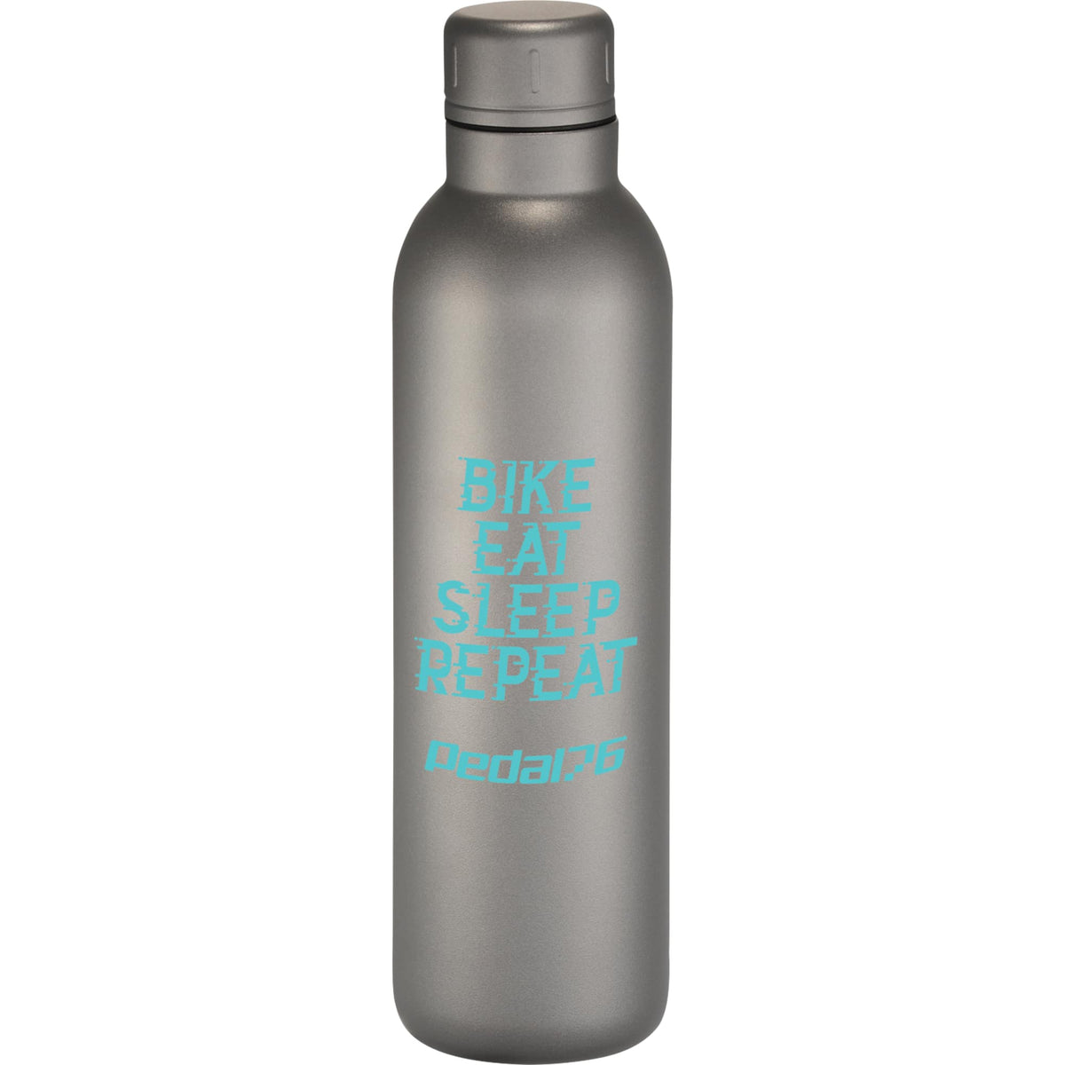 Thor Copper Insulated Bottle with Narrow Mouth, 17 oz - Gray - Front 2