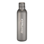 Thor Copper Insulated Bottle with Narrow Mouth, 17 oz - Gray - Front 3