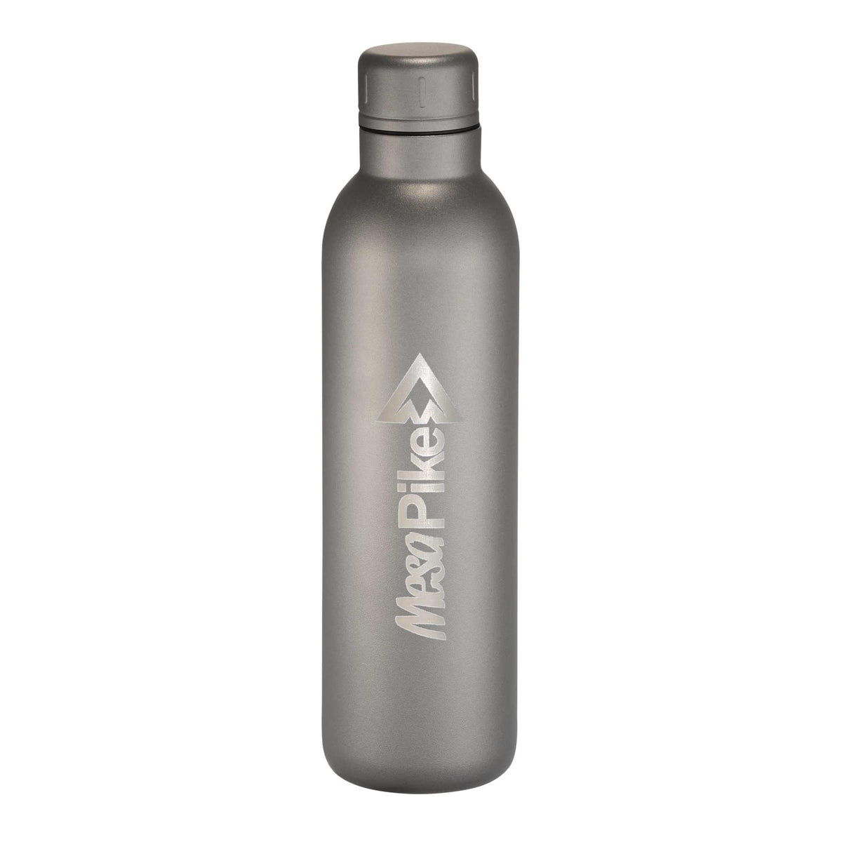 Thor Copper Insulated Bottle with Narrow Mouth, 17 oz - Gray - Front 3