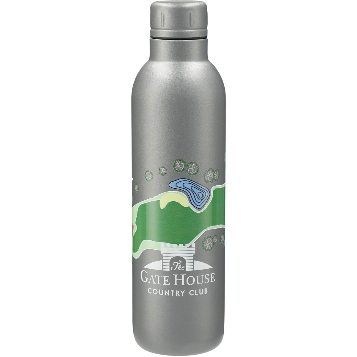 Thor Copper Insulated Bottle with Narrow Mouth, 17 oz - Gray - Front 4