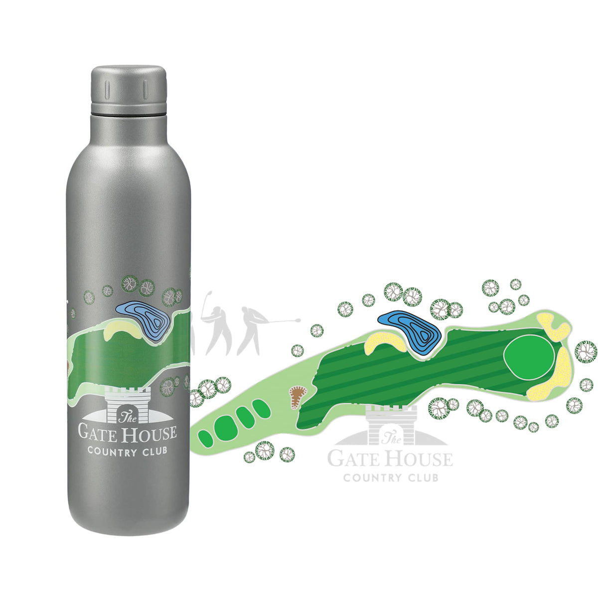 Thor Copper Insulated Bottle with Narrow Mouth, 17 oz - Gray - Front