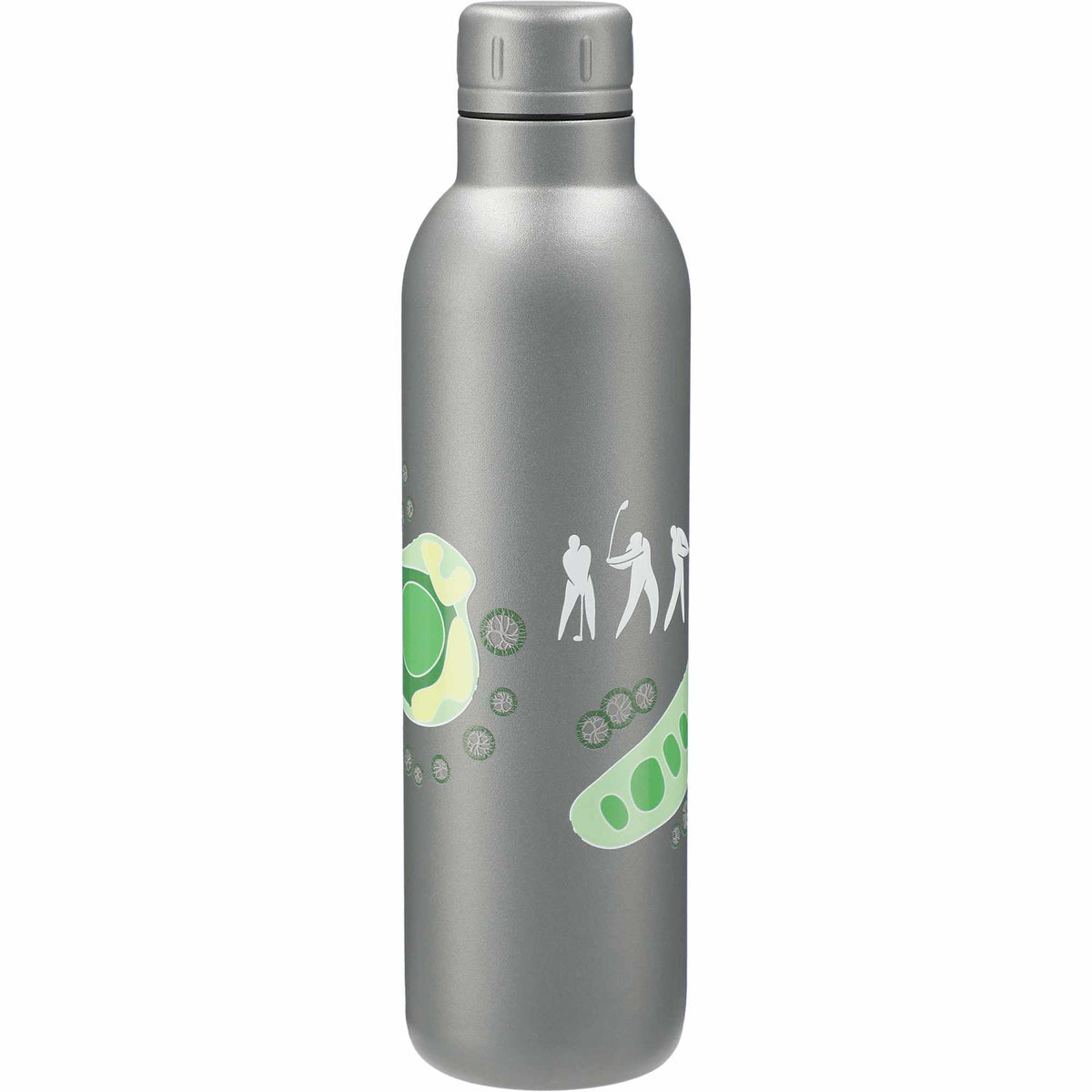 Thor Copper Insulated Bottle with Narrow Mouth, 17 oz Laser Engraving - Gray - Back