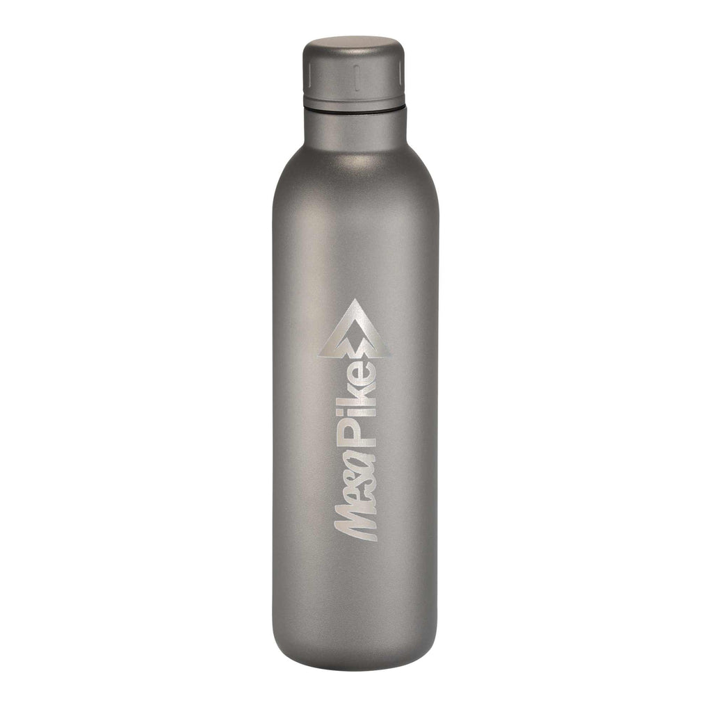 Thor Copper Insulated Bottle with Narrow Mouth, 17 oz Laser Engraving - Gray - Front 3