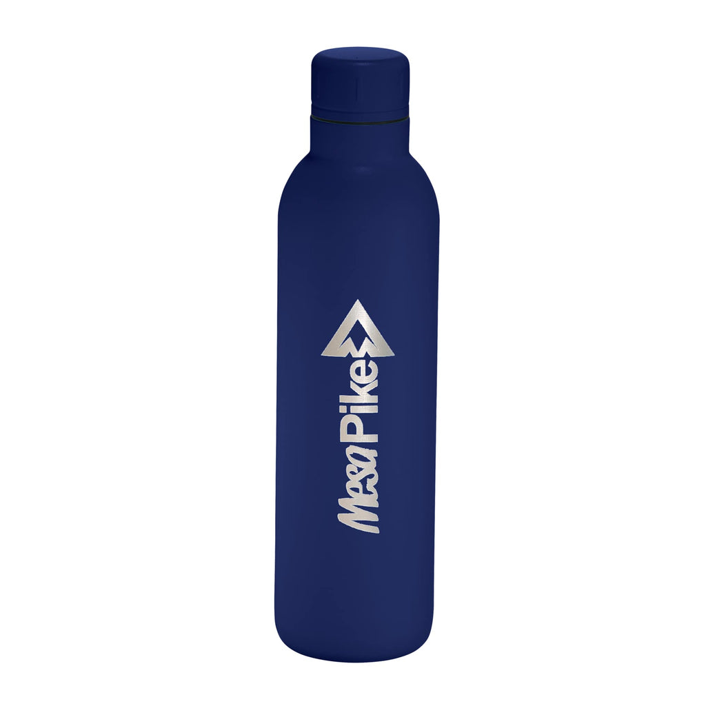 Thor Copper Insulated Bottle with Narrow Mouth, 17 oz - Navy - Front 2