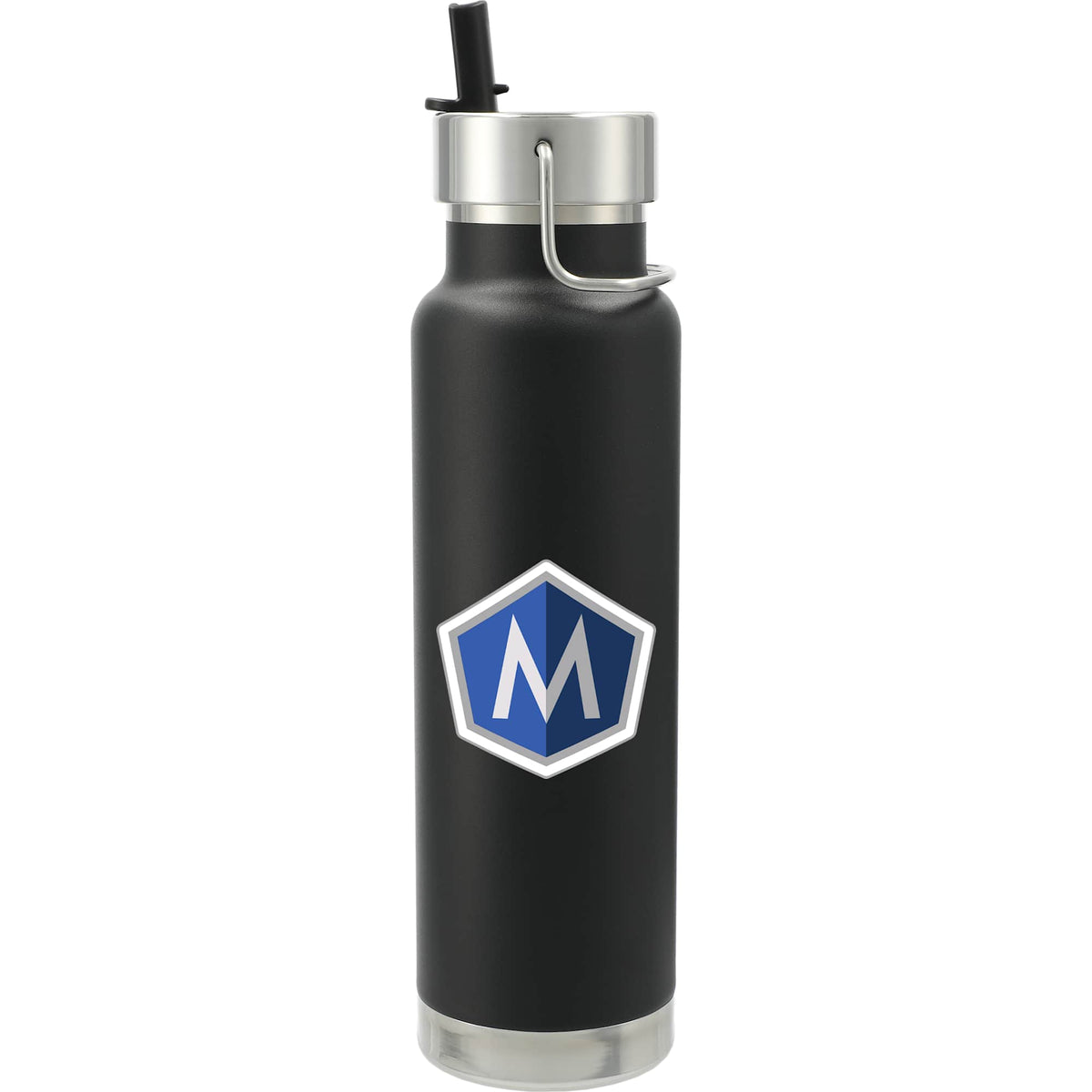 Thor Copper Insulated Bottle with Straw Lid, 25 oz - Black - Front