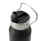 Thor Copper Insulated Bottle with Straw Lid, 25 oz - Black - Left Angle 2