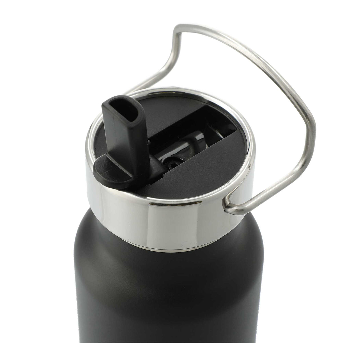 Thor Copper Insulated Bottle with Straw Lid, 25 oz Full Color - Black - Left Angle 2