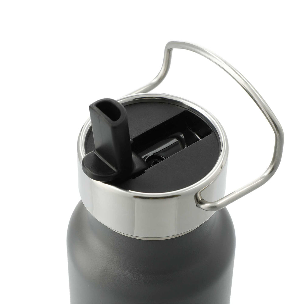 Thor Copper Insulated Bottle with Straw Lid, 25 oz Full Color - Gray - Left Angle 2
