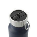 Thor Copper Insulated Bottle with Straw Lid, 25 oz Full Color - Navy - Left Angle