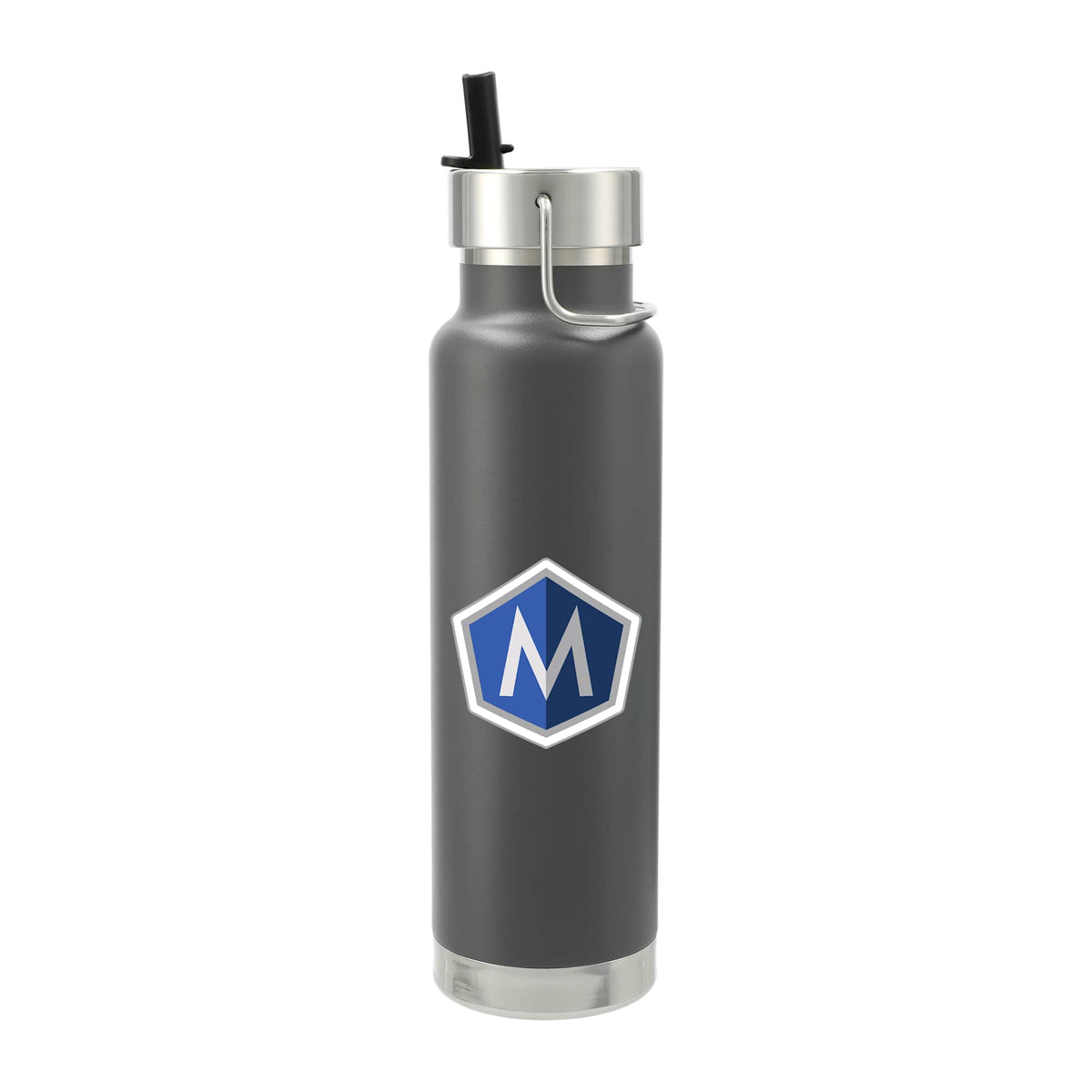Thor Copper Insulated Bottle with Straw Lid, 25 oz - Gray - Front