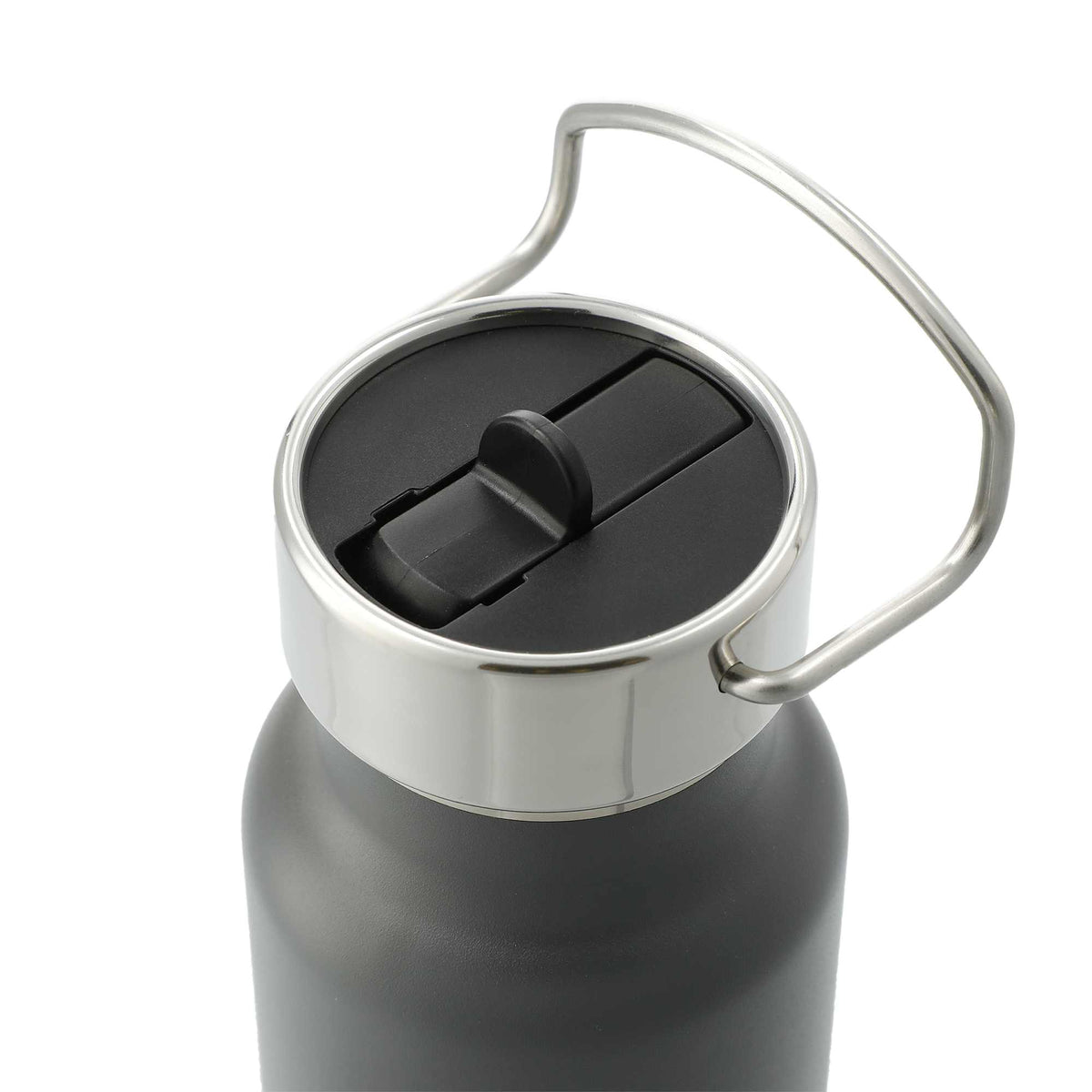 Thor Copper Insulated Bottle with Straw Lid, 25 oz - Gray - Left Angle