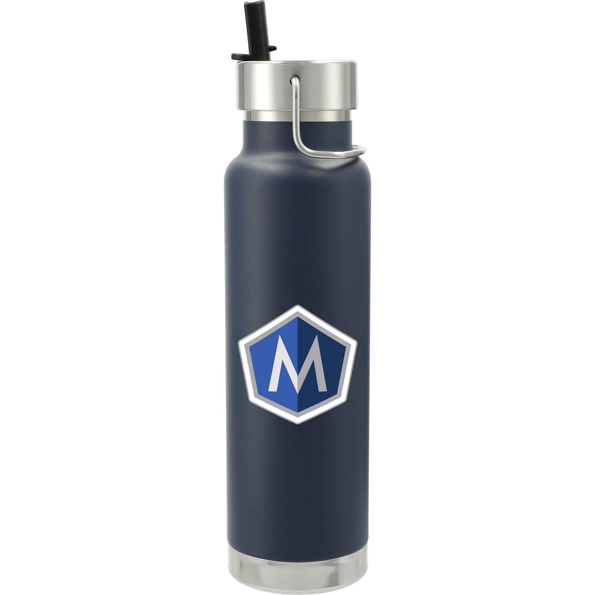 Thor Copper Insulated Bottle with Straw Lid, 25 oz - Navy - Front