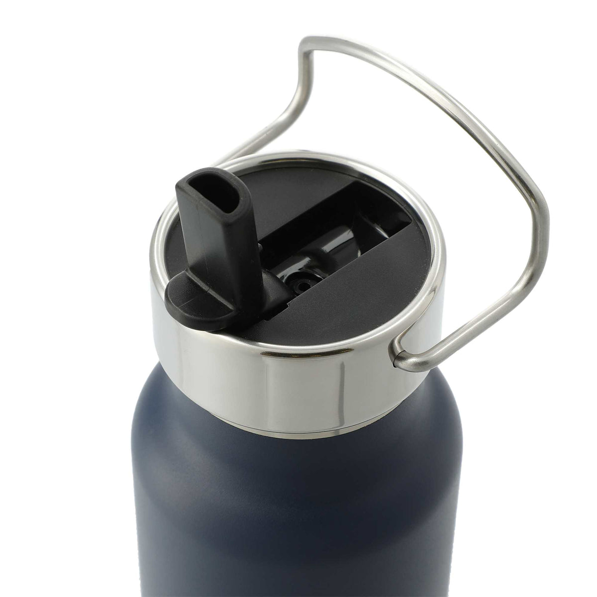 Thor Copper Insulated Bottle with Straw Lid, 25 oz - Navy - Left Angle 2