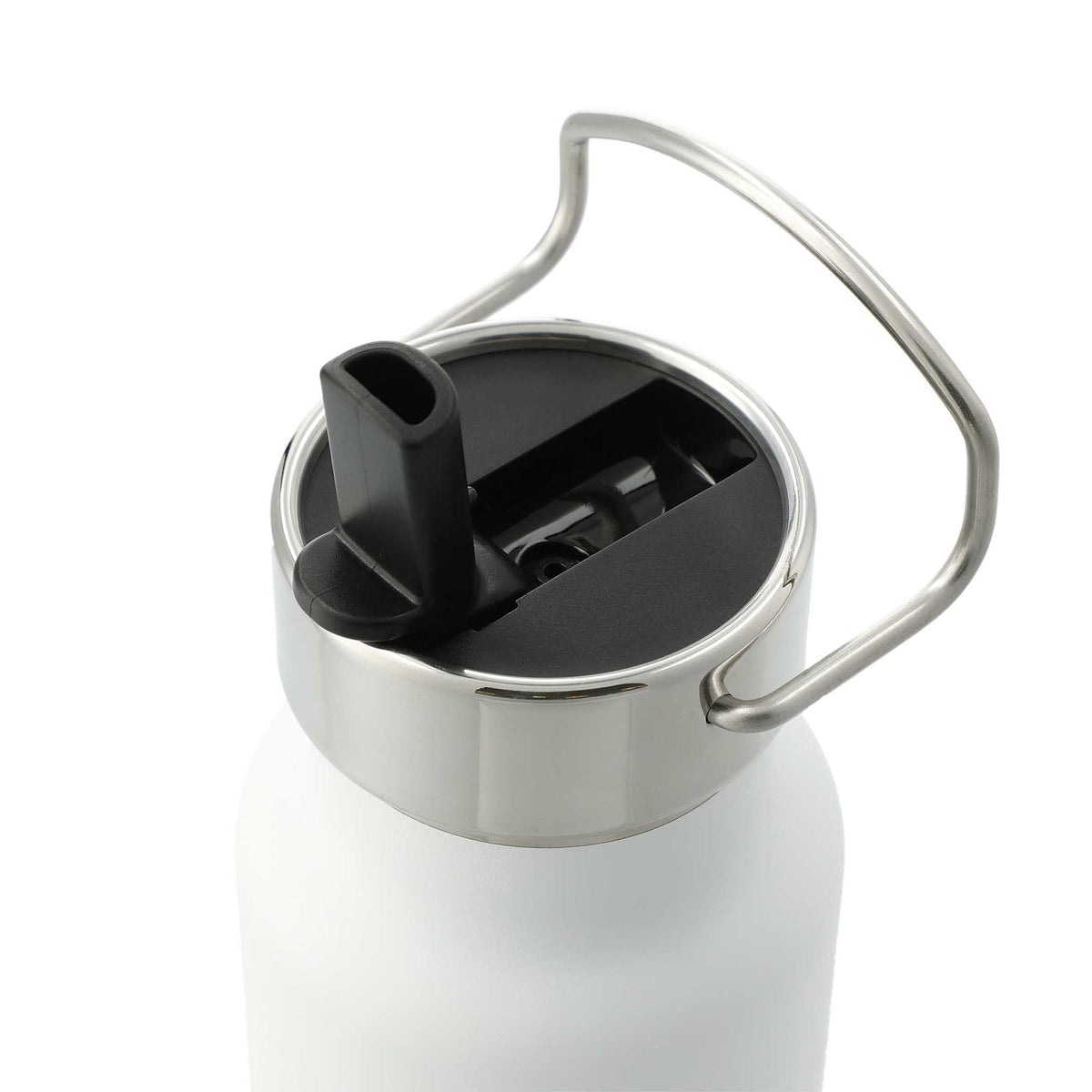 Thor Copper Insulated Bottle with Straw Lid, 25 oz - White - Left Angle 2