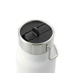 Thor Copper Insulated Bottle with Straw Lid, 25 oz - White - Left Angle
