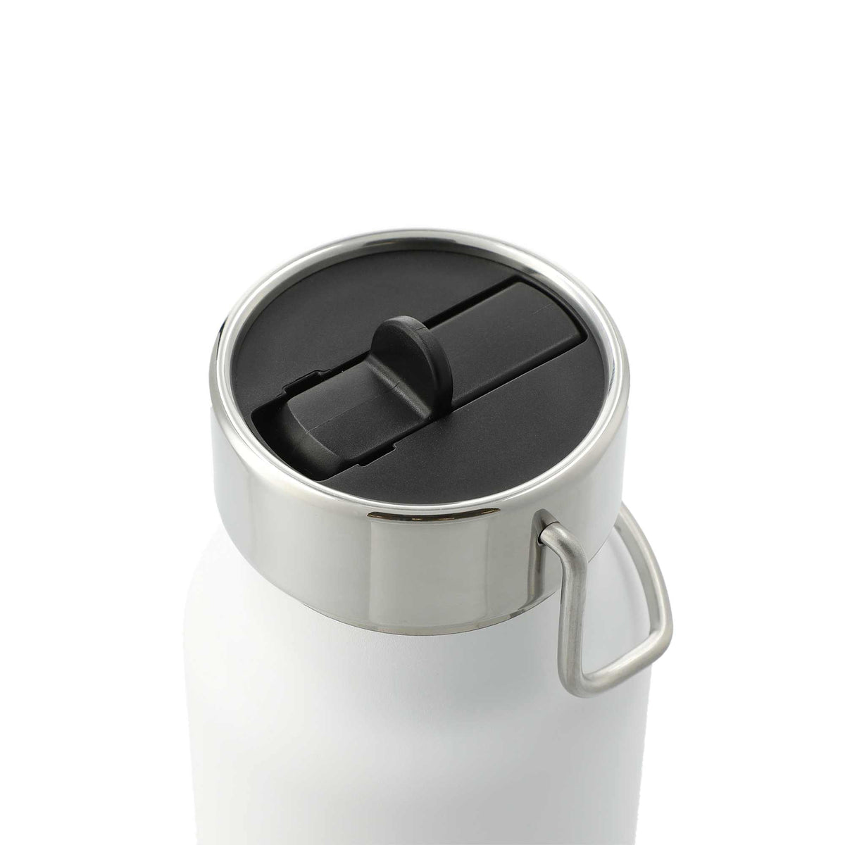 Thor Copper Insulated Bottle with Straw Lid, 25 oz - White - Left Angle