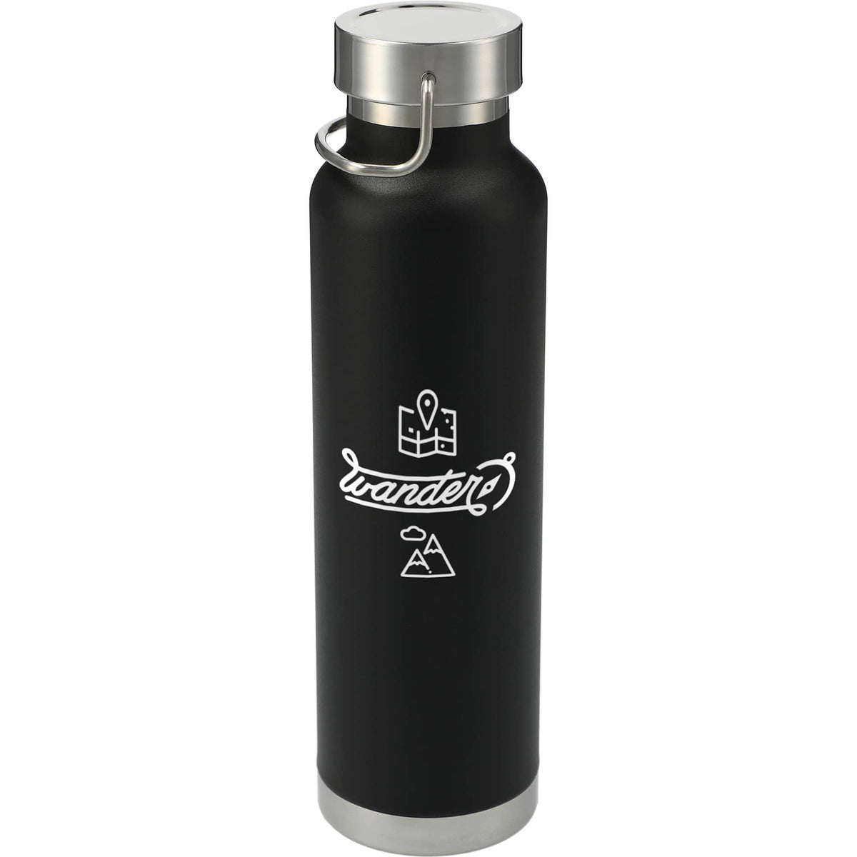 Thor Copper Insulated Water Bottle, 22 oz - Black - Front