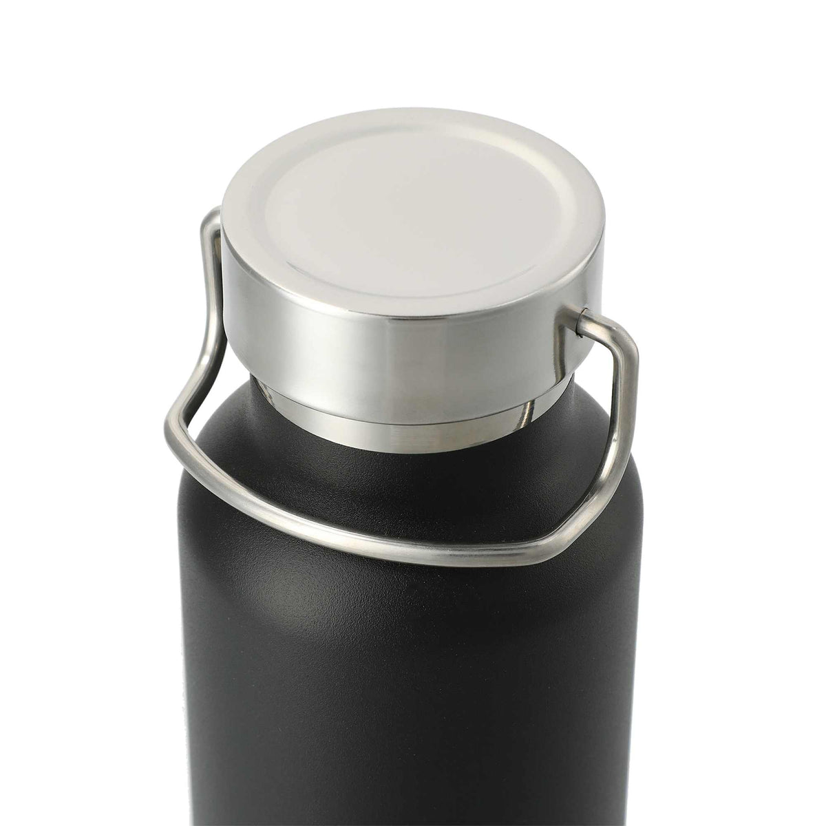 Thor Copper Insulated Water Bottle, 22 oz - Black - Left Angle