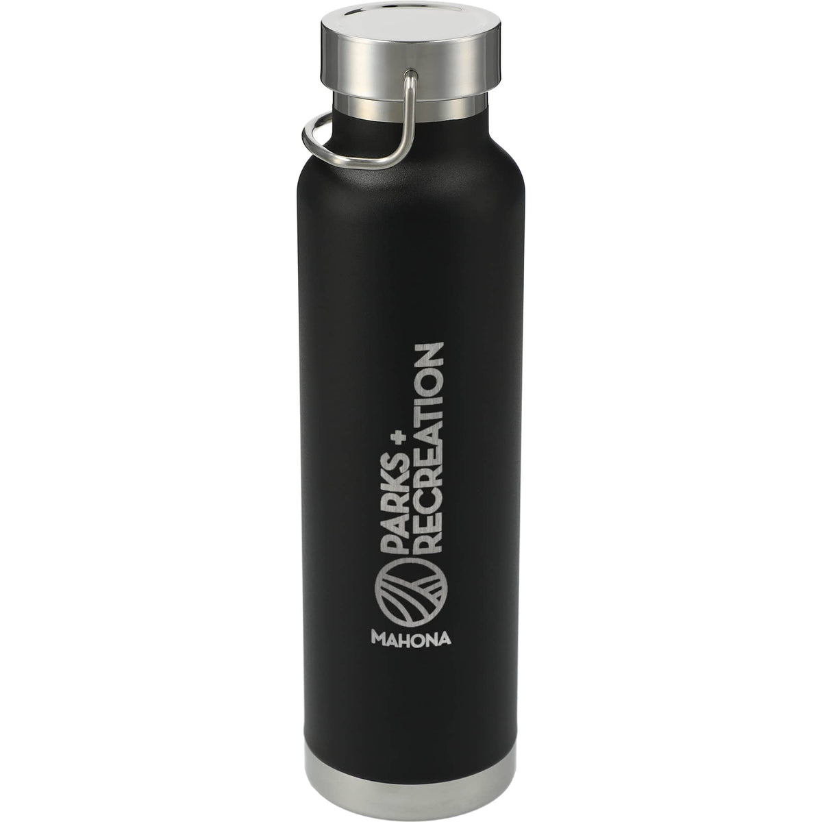 Thor Copper Insulated Water Bottle, 22 oz Full Color - Black - Front 2