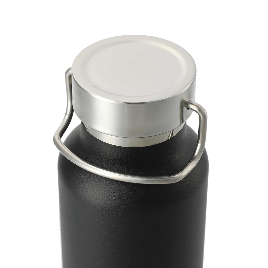 Thor Copper Insulated Water Bottle, 22 oz Full Color - Black - Left Angle