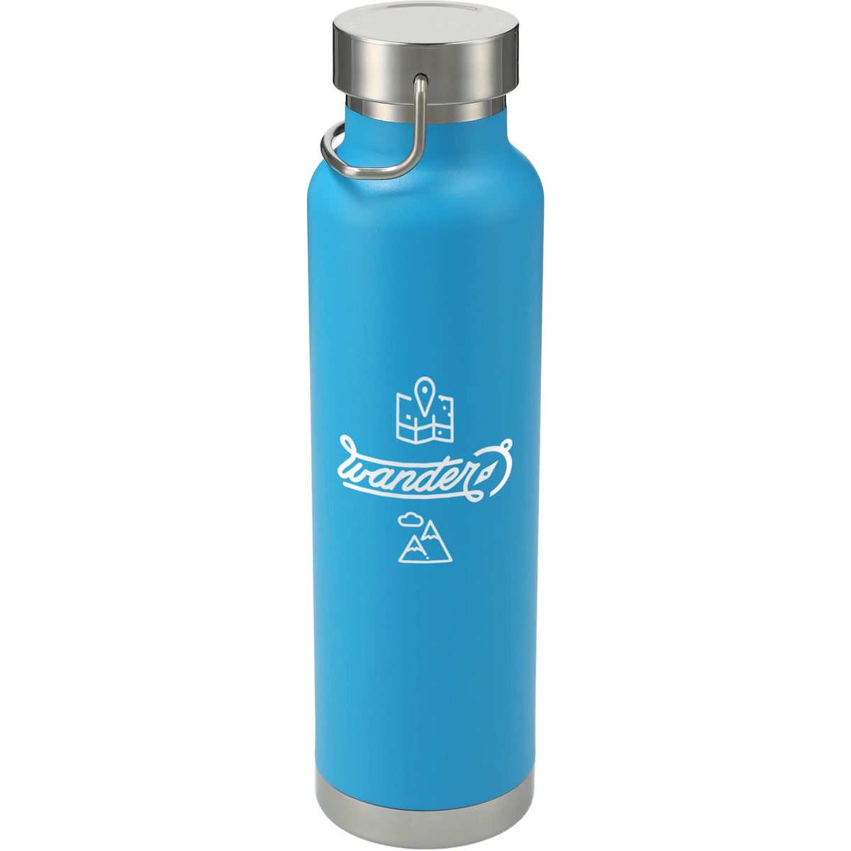 Thor Copper Insulated Water Bottle, 22 oz Full Color - Process Blue - Front 3