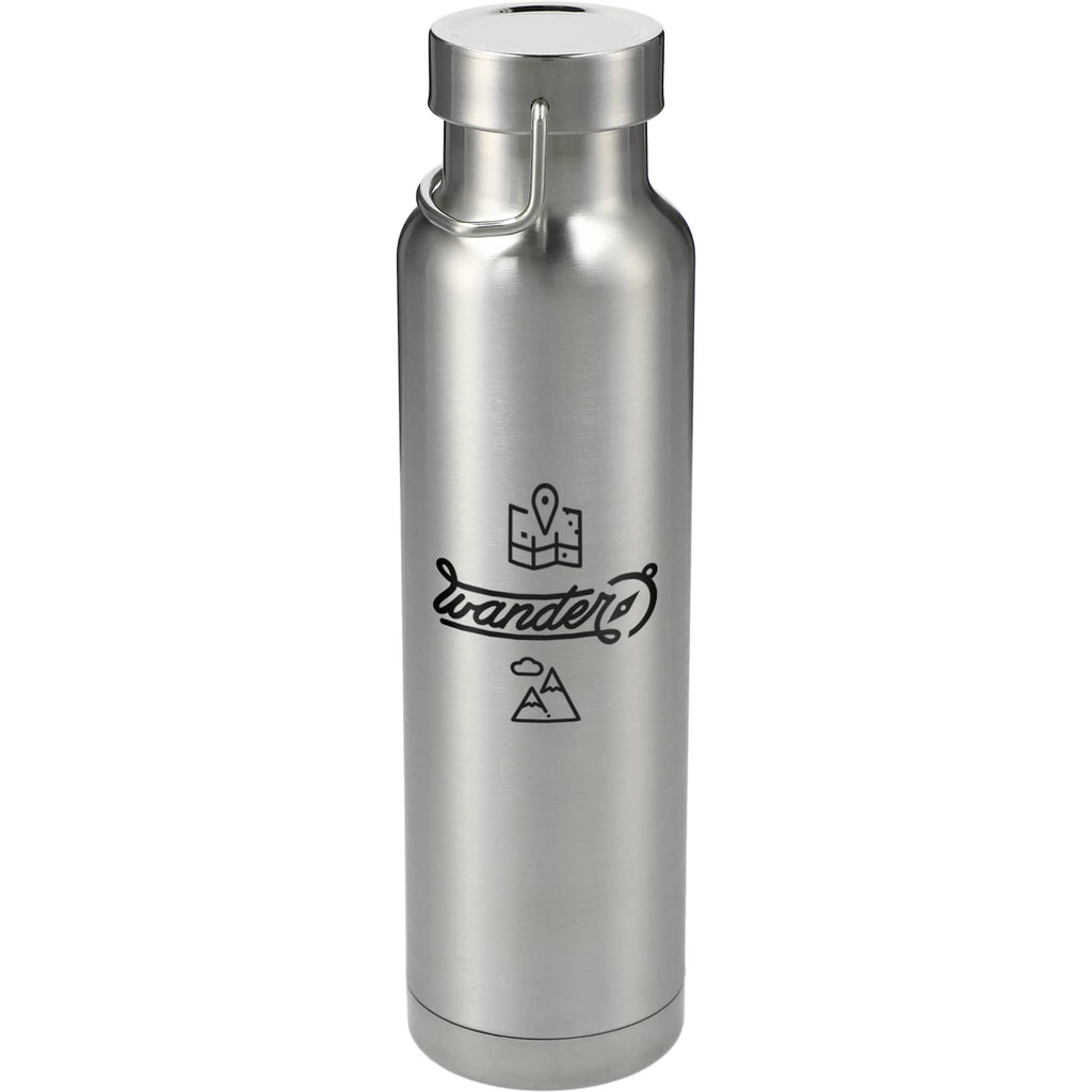 Thor Copper Insulated Water Bottle, 22 oz Full Color - Silver - Front 2