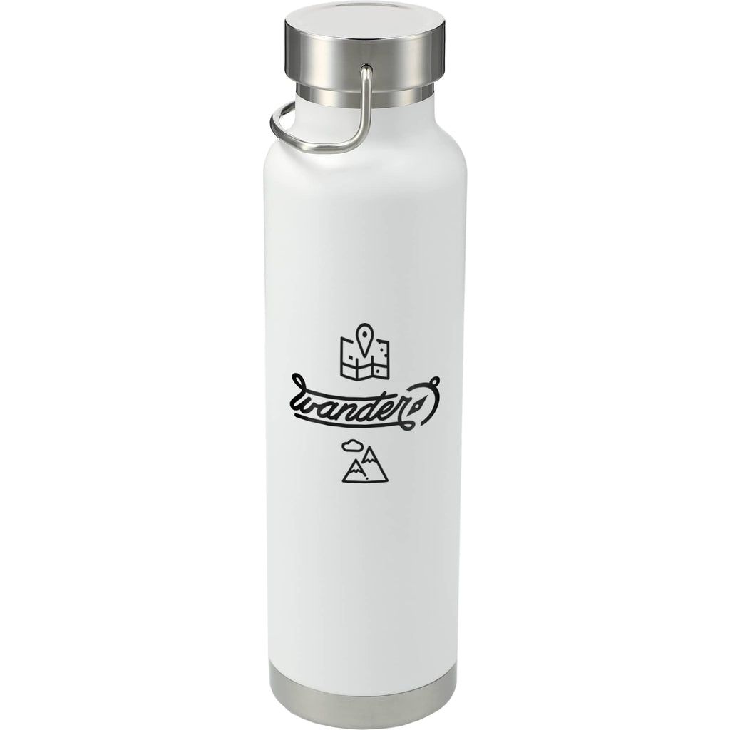 Thor Copper Insulated Water Bottle, 22 oz Full Color - White - Front 2