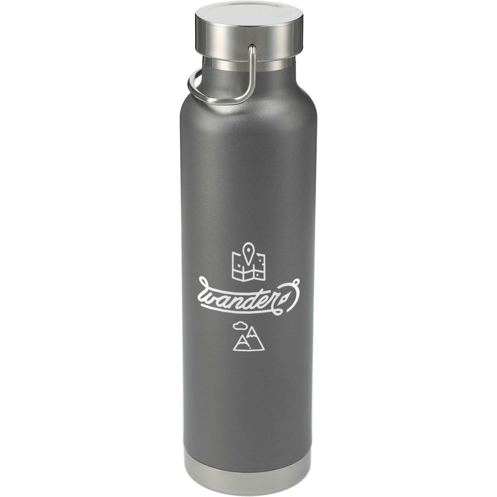 Thor Copper Insulated Water Bottle, 22 oz - Gray - Front