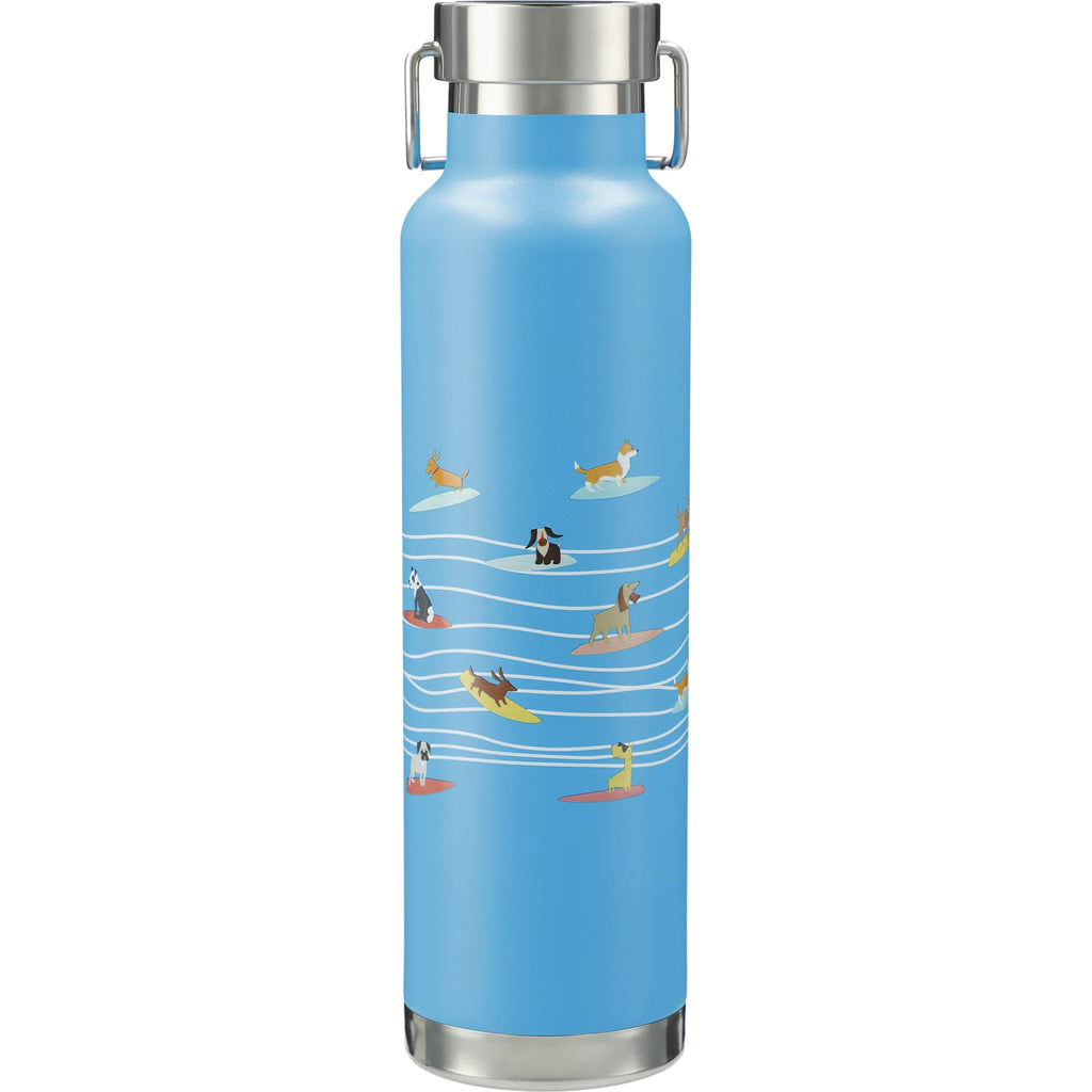 Thor Copper Insulated Water Bottle, 22 oz - Process Blue - Back