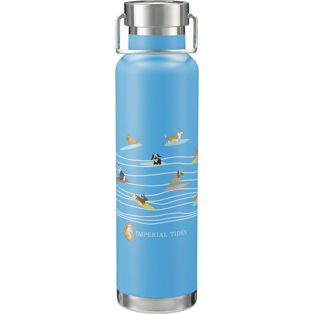 Thor Copper Insulated Water Bottle, 22 oz - Process Blue - Front
