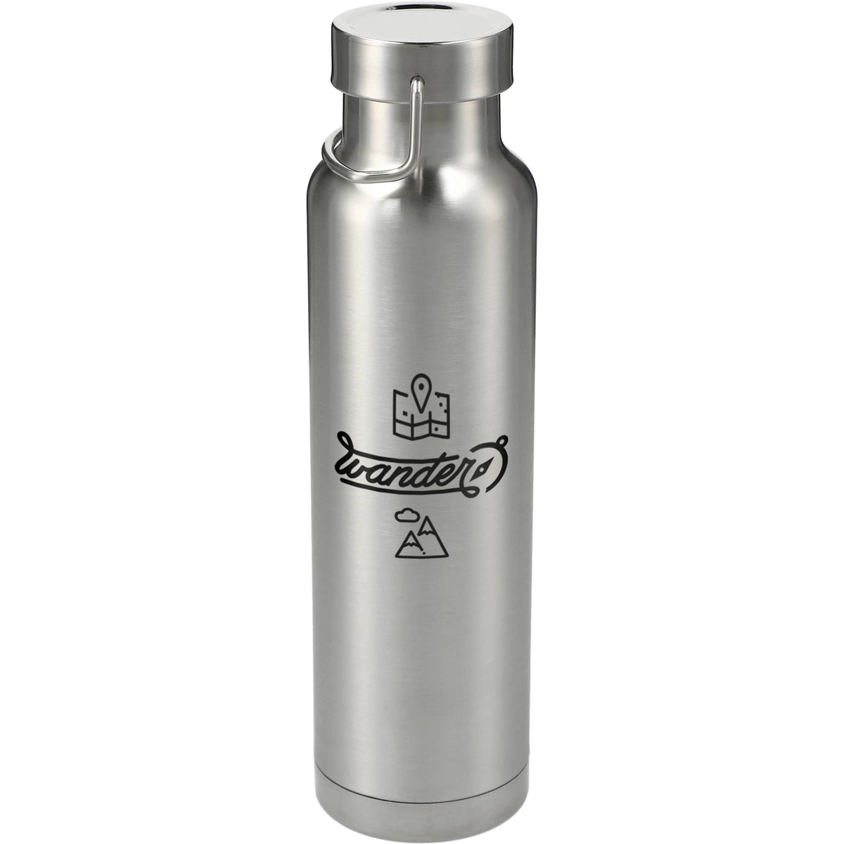 Thor Copper Insulated Water Bottle, 22 oz - Silver - Front 2